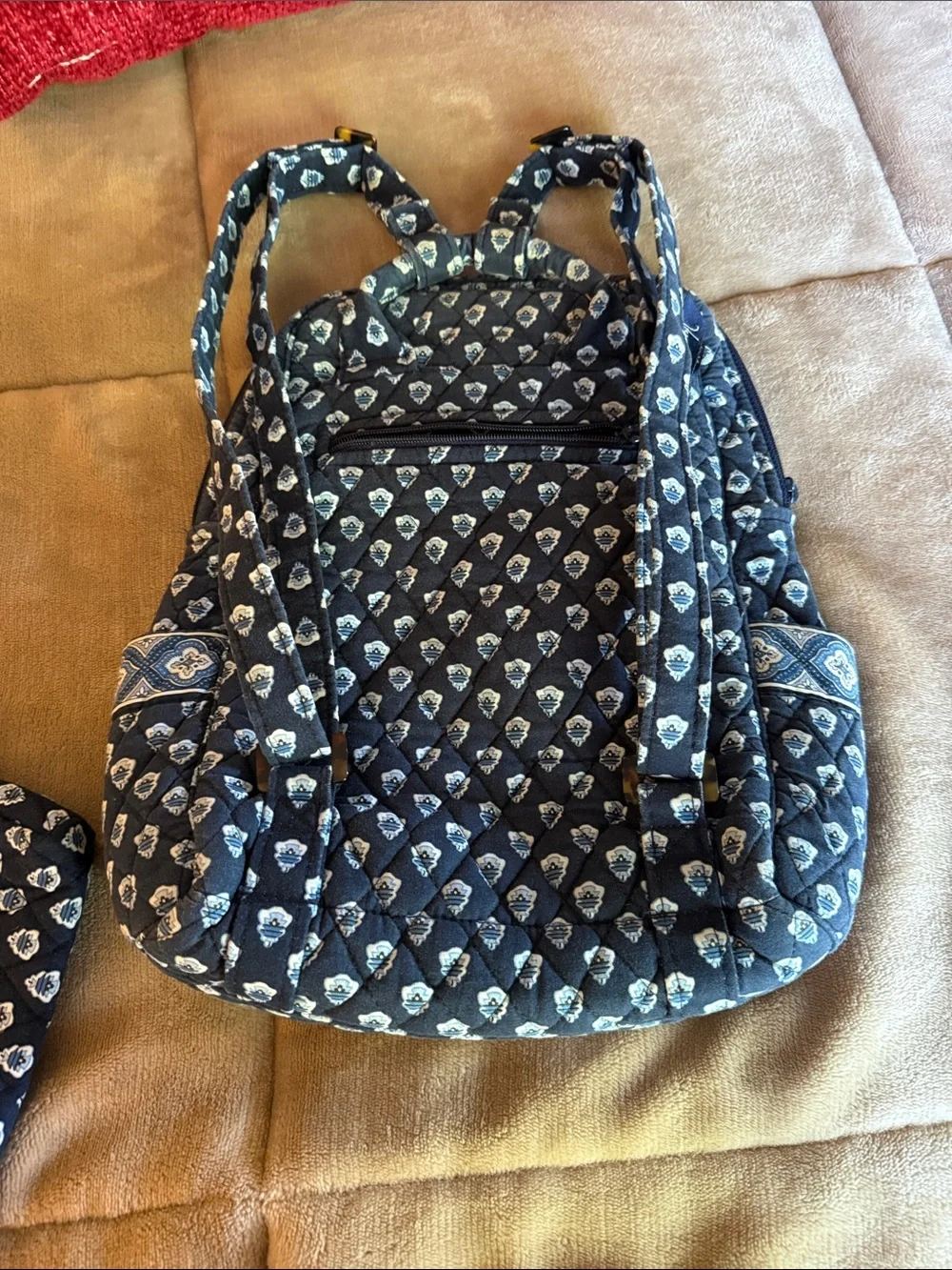Vera Bradley Nantucket Navy Quilted Backpack with Blue Accent Pouch - Picture 8 of 12